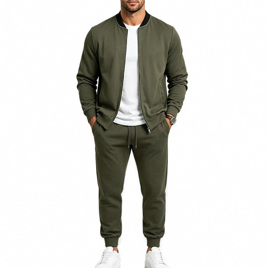 Herren nan sportives zweiteiliges Jogginganzug-Set mit Bomberjacke und konisch zulaufender Jogginghose EB