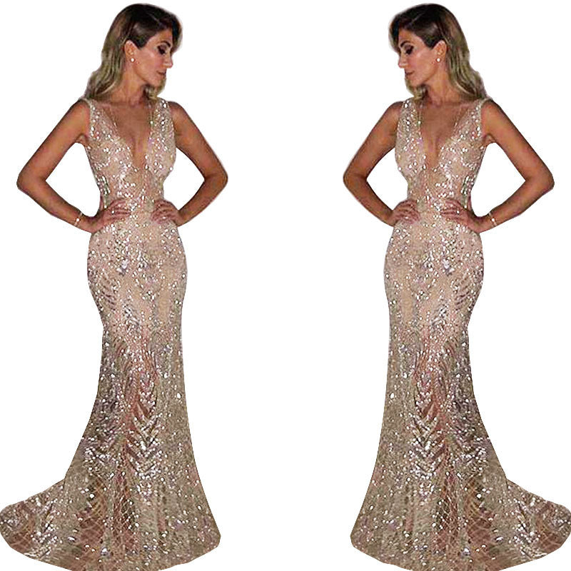 Damen Elegantes Abendkleid mit schimmernden Pailletten und figurbetontem Schnitt EB