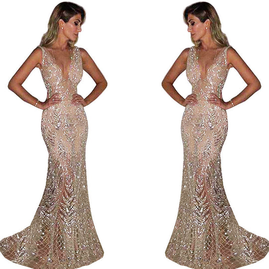 Damen Elegantes Abendkleid mit schimmernden Pailletten und figurbetontem Schnitt EB
