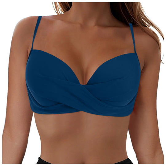 Damen Elegantes Bikinioberteil mit Wickeldesign EB