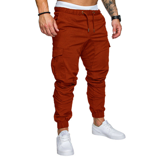 Herren nan Slim-Fit Cargo-Joggerhose mit elastischem Tunnelzug, verstärkten Nähten und Mehrfachtaschen EB