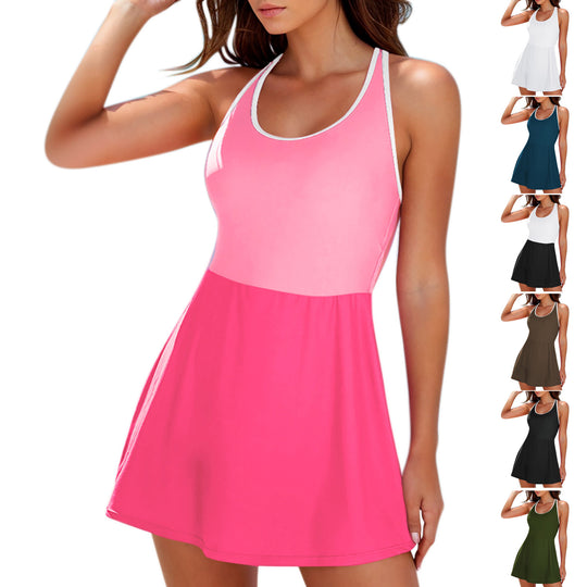 Damen Sportlicher Schwimmanzug mit kreativem Kleid-Design EB