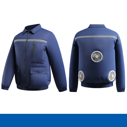 Herren nan belüftete Arbeitsjacke mit integrierten Lüftern, USB-Stromanschluss und reflektierenden Einsätzen EB