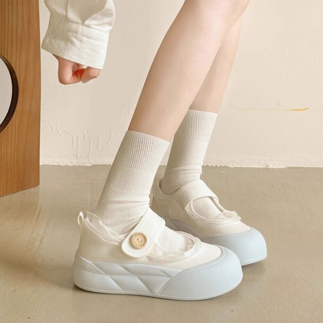Damen bequeme Sneaker mit verstellbarem Klettverschluss und elastischem Obermaterial EB
