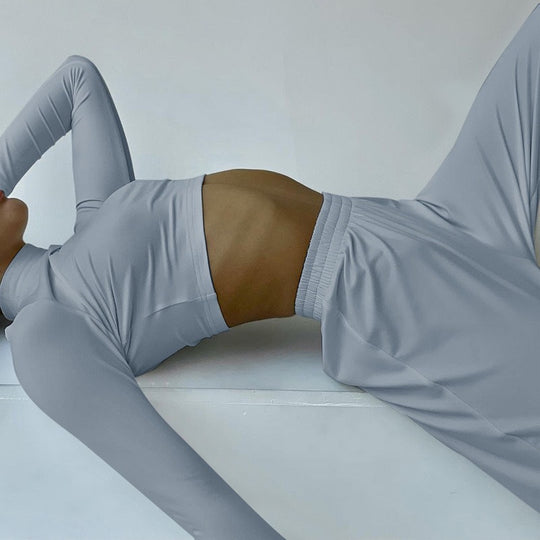 Damen moderne Crop-Top und Leggings Set EB