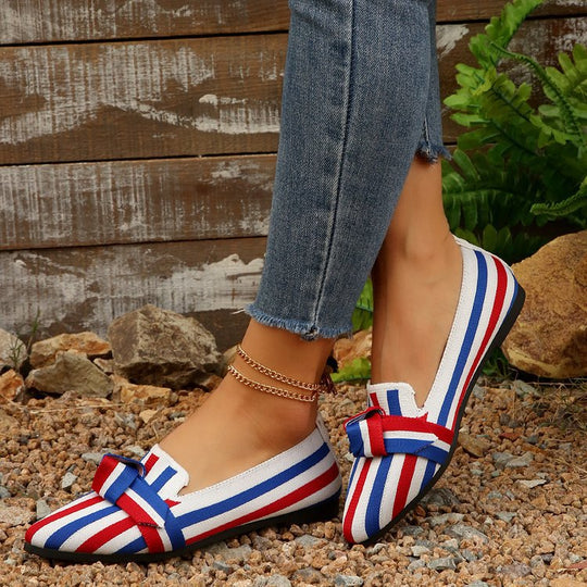 Damen Stilvolle und komfortable Ballerinas mit großem Schleifendetail EB
