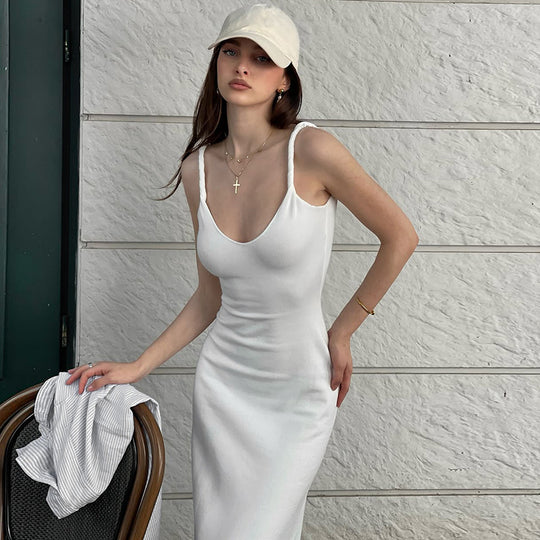 Damen Elegantes Maxikleid mit raffiniertem Schnitt EB