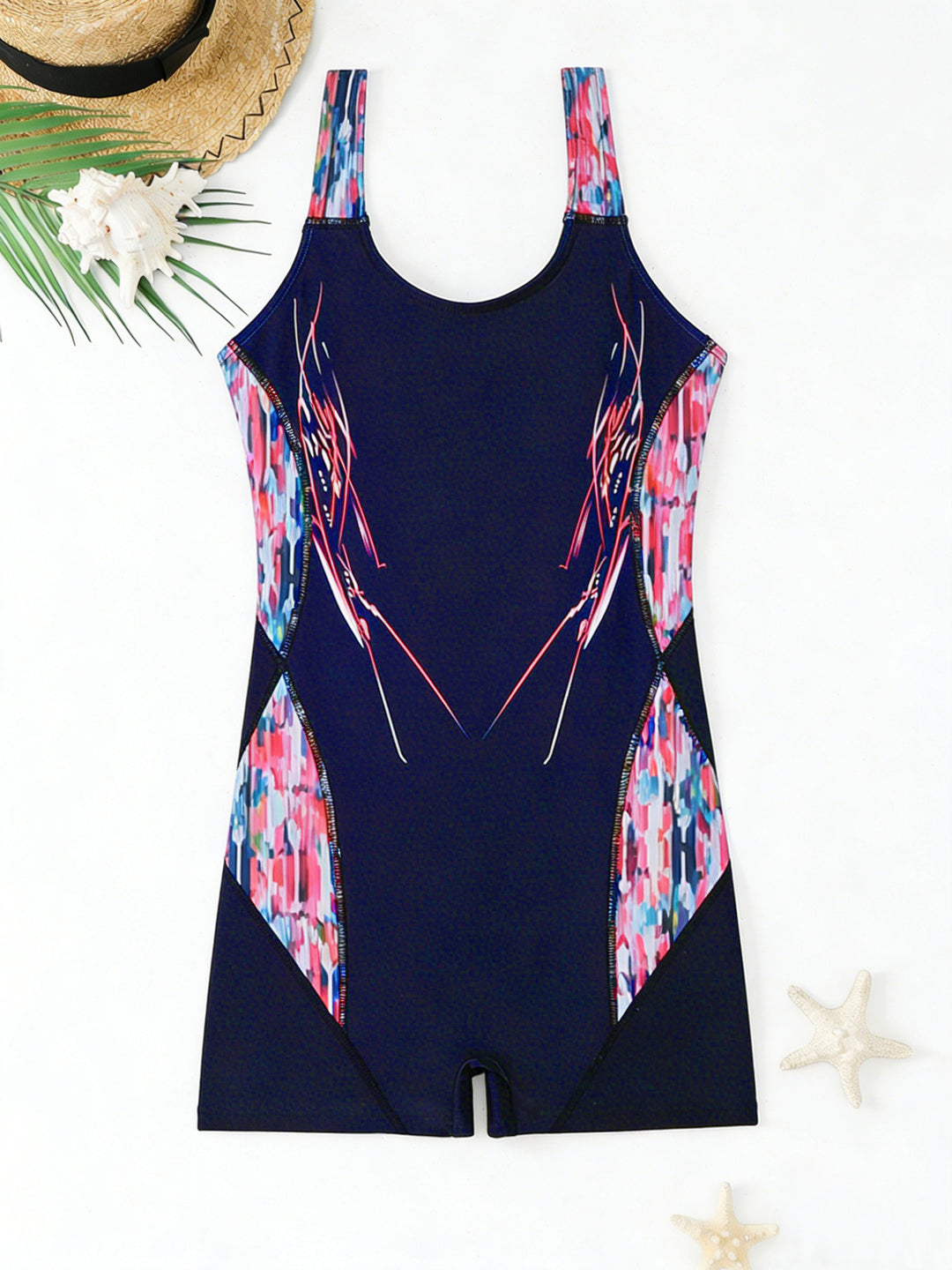 Damen Sportlicher Schwimmanzug mit ergonomischem Schnitt und buntem Design EB