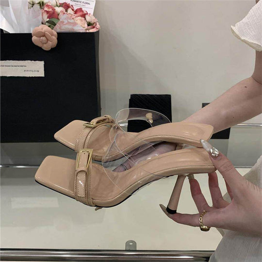 Damen elegante transparente High Heel Sandalen EB