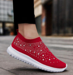 Damen Slip-On Sneakers mit Glitzer-Details EB
