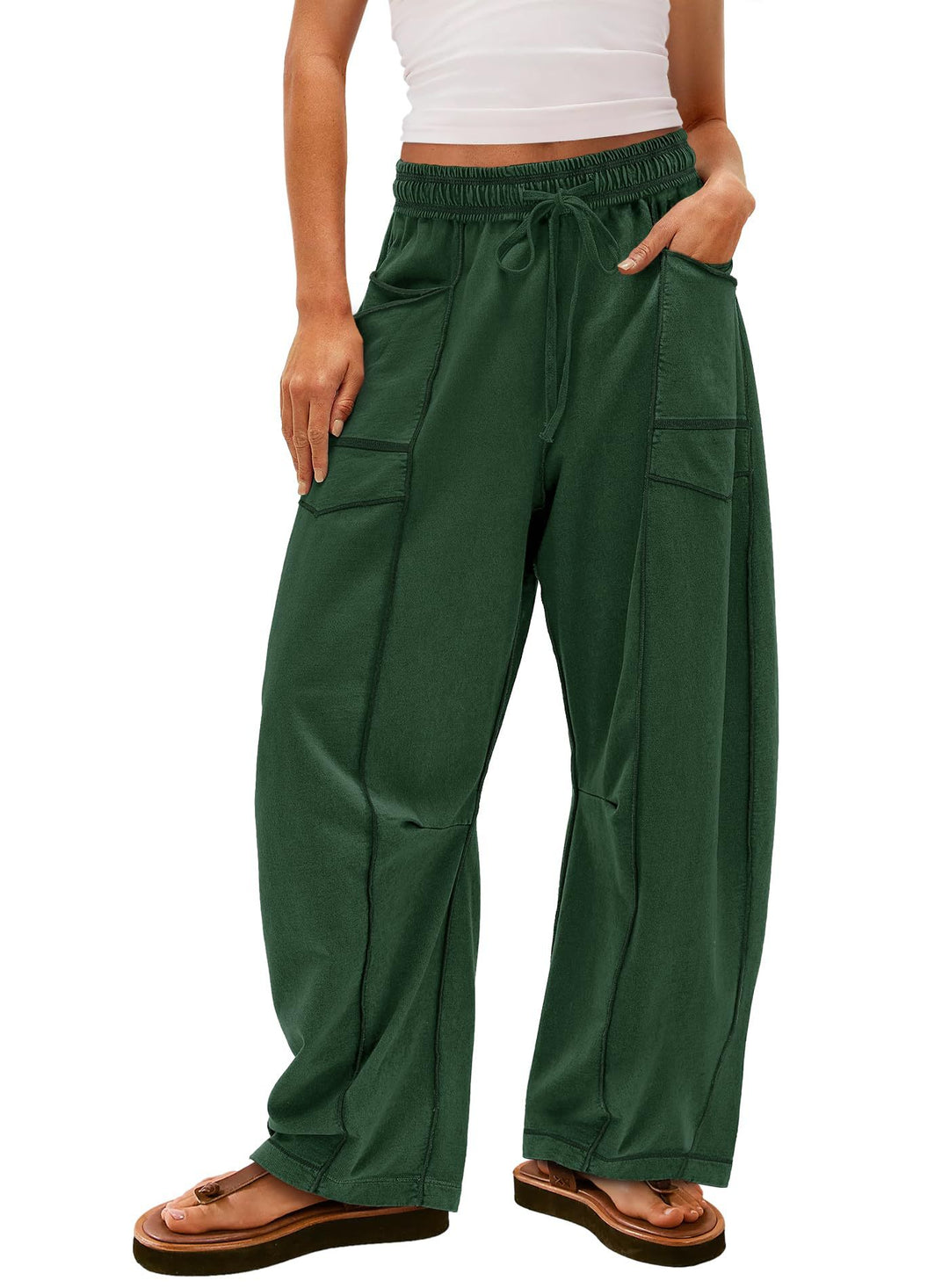 Damen Gemütliche und lässige Freizeithose mit großen Taschen EB