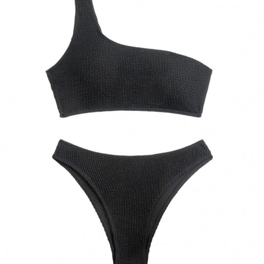 Damen Einseitiger Bikini mit strukturierter Oberfläche EB
