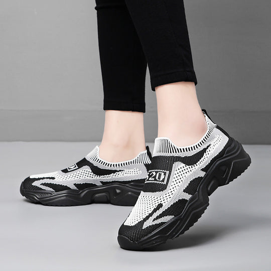 Damen Atmungsaktive Slip-On Sneakers mit elastischem Schaft EB