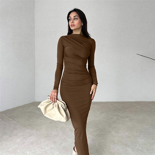 Damen figurbetontes Langarmkleid EB