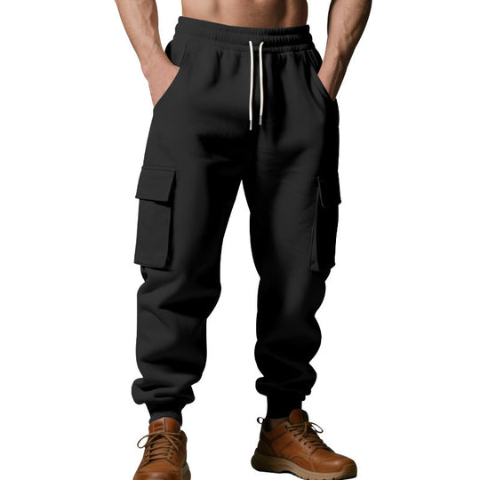 Herren Utility-Jogger mit Cargo-Taschen, Kordelzug und gerippten Bündchen EB