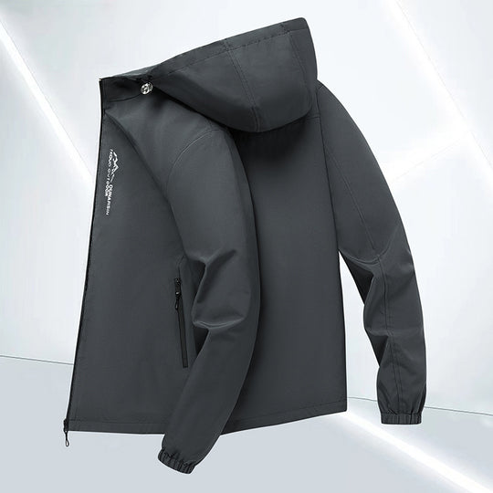 Herren winddichte Softshelljacke mit verstellbarer Kapuze, wasserabweisender Membran und sicheren Reißverschlusstaschen EB
