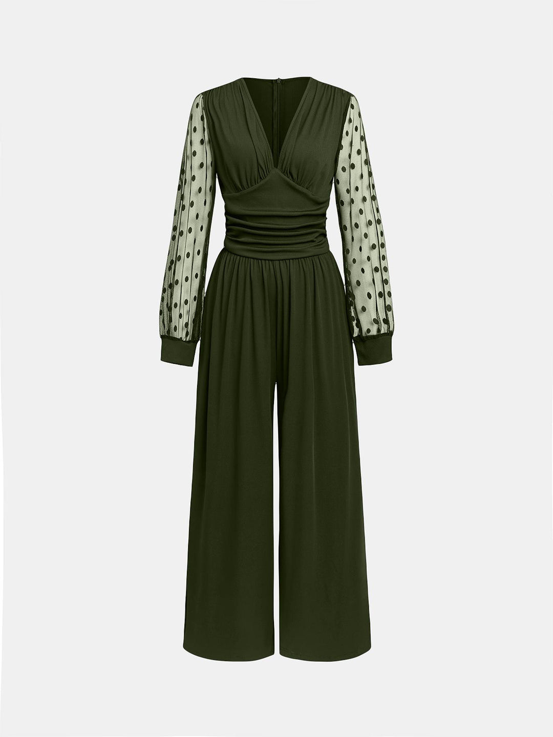 Damen Overall mit transparenten Puffärmeln EB