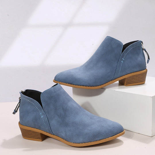 Damen modische Stiefeletten mit hochwertigen Metallic-Obermaterial und elegantem Design EB