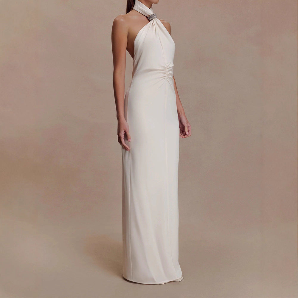 Damen Elegantes Halterkleid mit Raffung EB