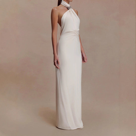Damen Elegantes Halterkleid mit Raffung EB