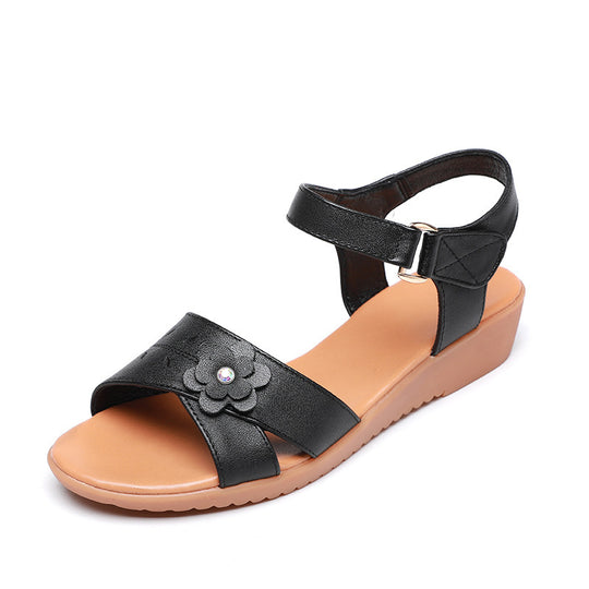Damen Komfortable Sandalen mit dekorativen Blumenakzenten EB