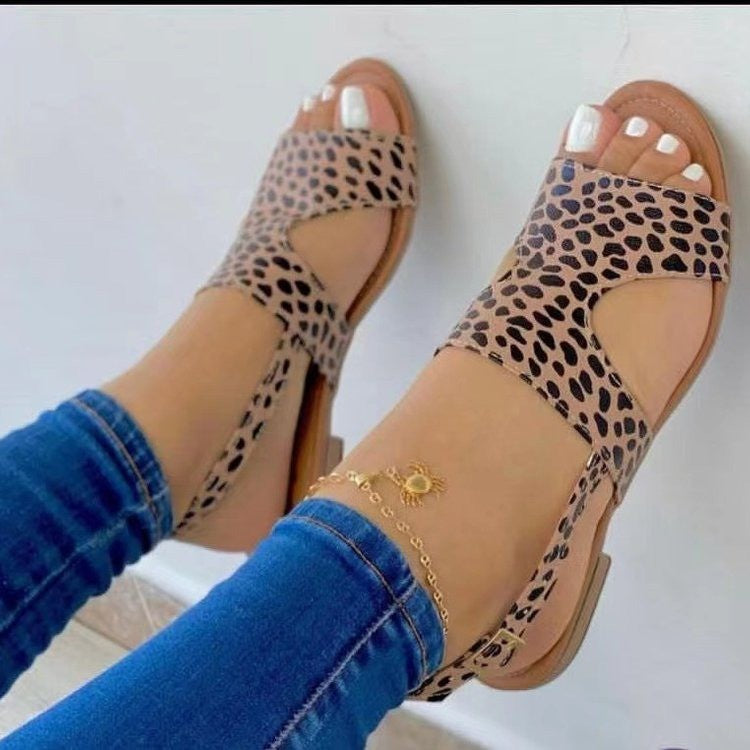 Damen Offene Sandalen mit modischem Riemendesign und komfortablem Fußbett EB