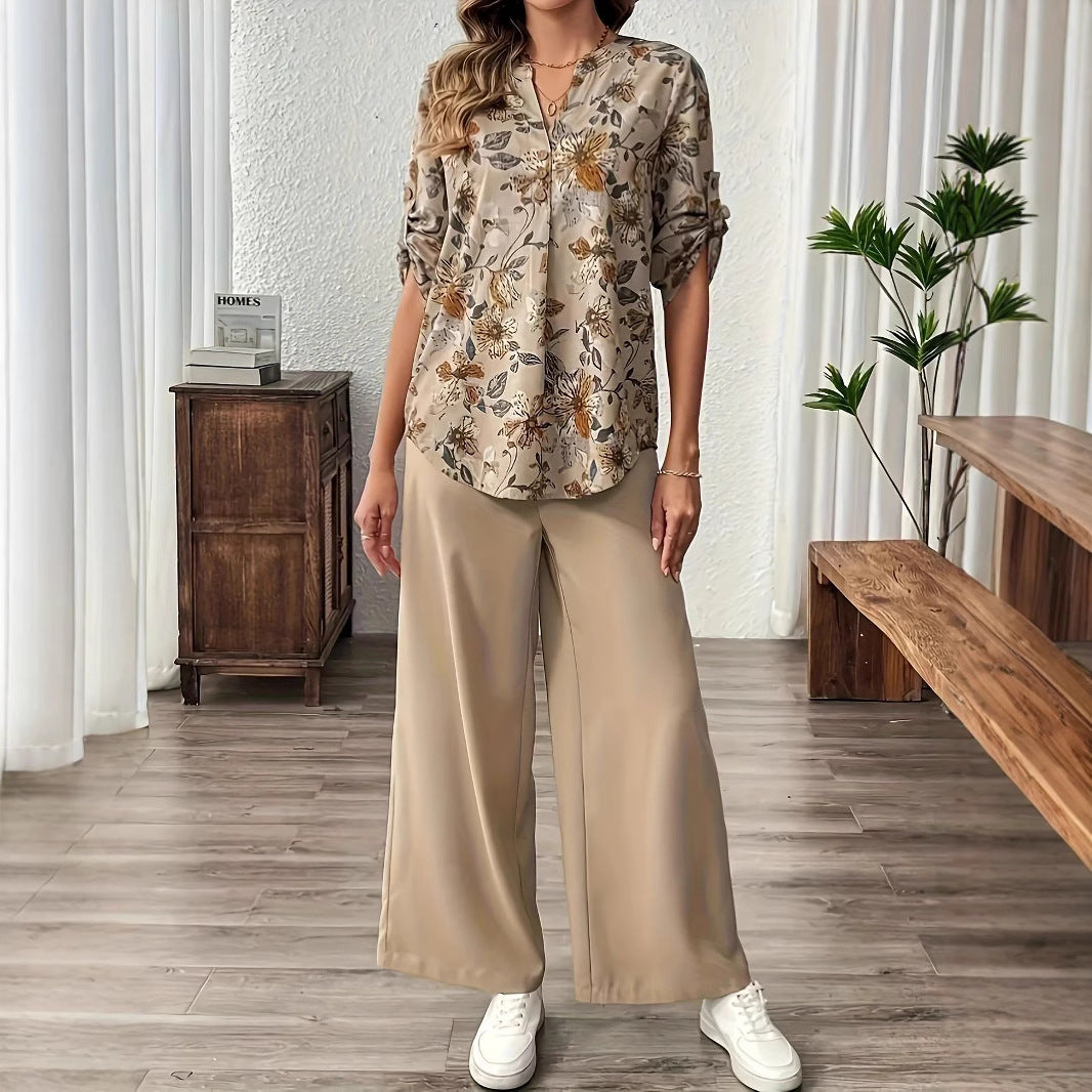 Damen Bluse mit floralem Design und lässiger Passform EB