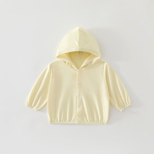 Unisex nan weichen Stretch-Baumwollmischung Kapuzenjacke für Babys mit Druckknopfverschluss EB