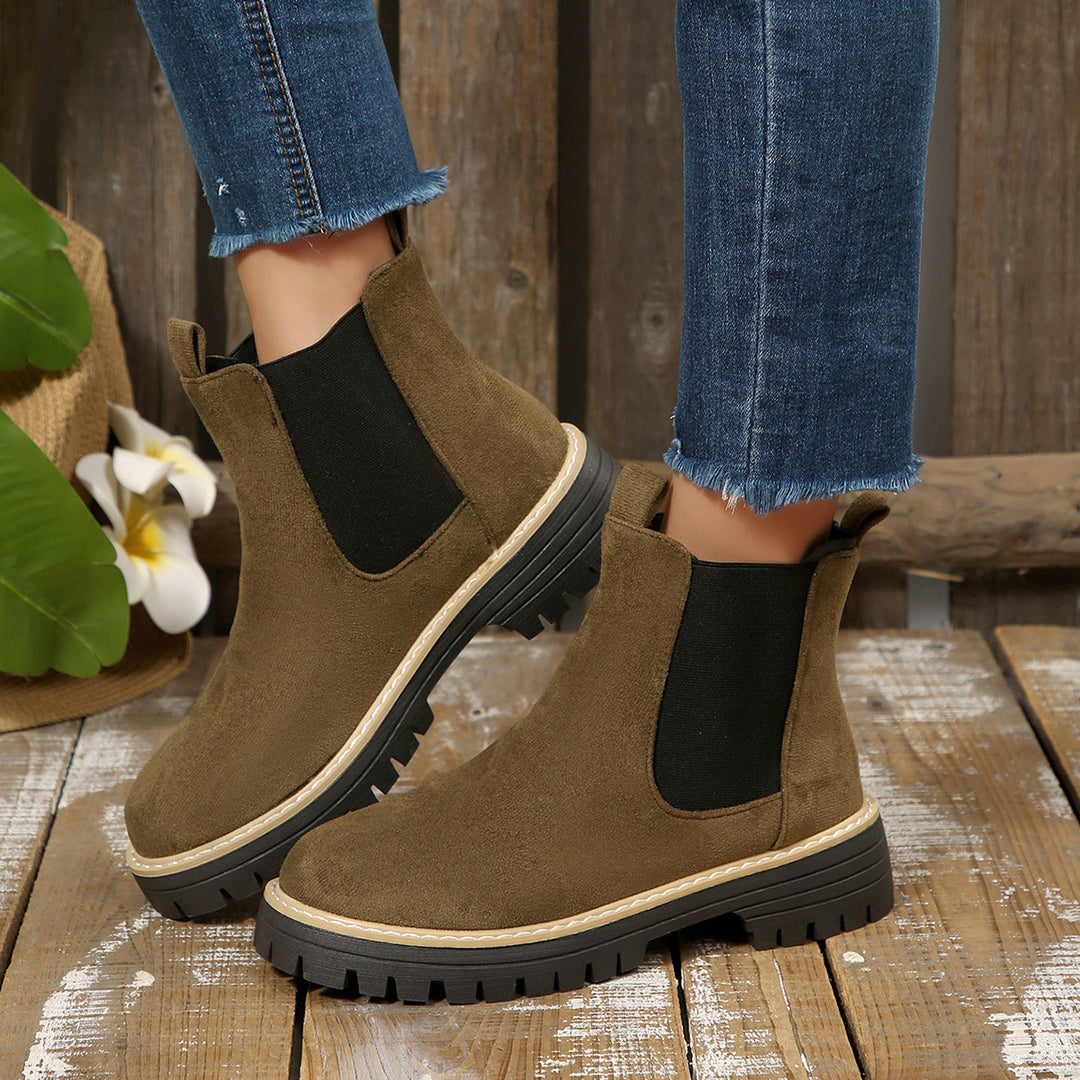 Damen nan Chelsea-Boots mit profilierter Traktorsohle und elastischen Seiteneinsätzen EB