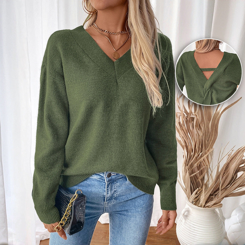 Damen V-Ausschnitt Pullover EB