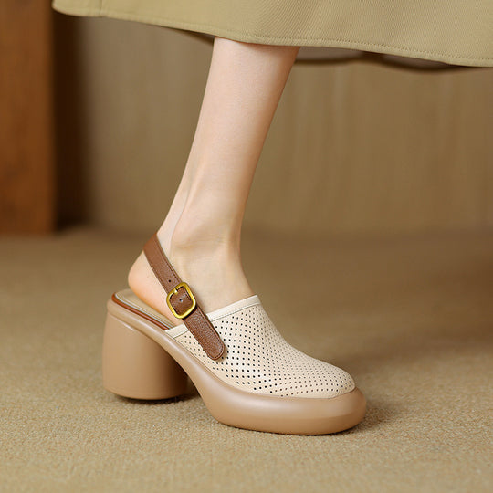 Damen Clogs mit atmungsaktivem Design und elegantem Blockabsatz EB