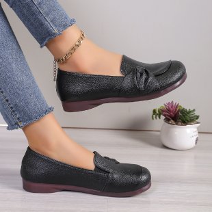 Damen Bequeme Ballerinas mit eleganter Schleifen-Applikation EB