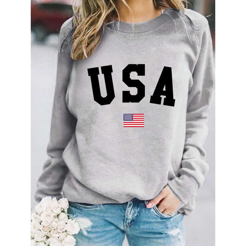 Damen Sweatshirt mit modernem USA-Statement und gemütlicher Passform EB