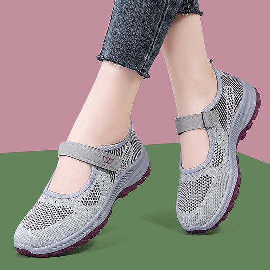 Damen Komfortable und atmungsaktive Sportschuhe mit Klettverschluss EB