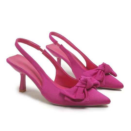 Damen Slingback-Pumps mit dekorativem Schleifen-Detail EB