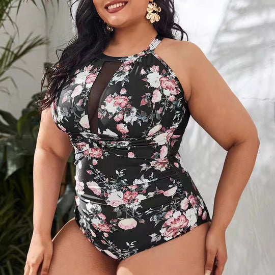 Damen Hochwertiger Badeanzug mit floralen Akzenten EB