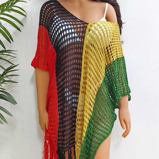 Damen luftig-transparenter Strandponcho EB