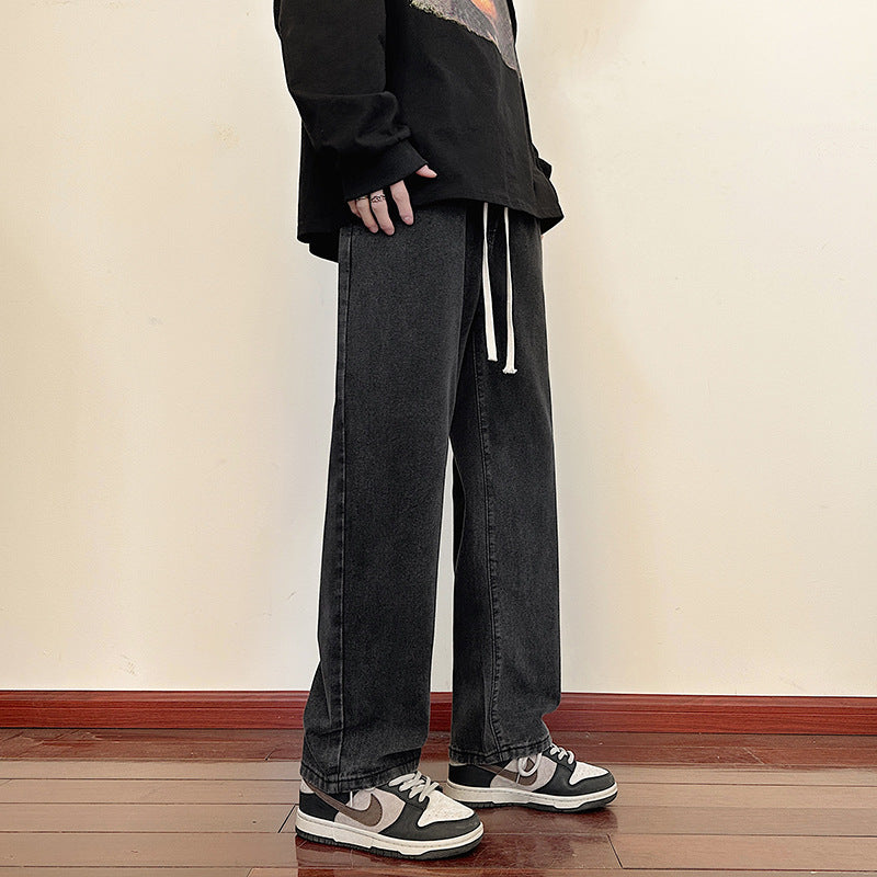 Herren weite Cargo-Jeans mit elastischem Bund und praktischen Taschen EB