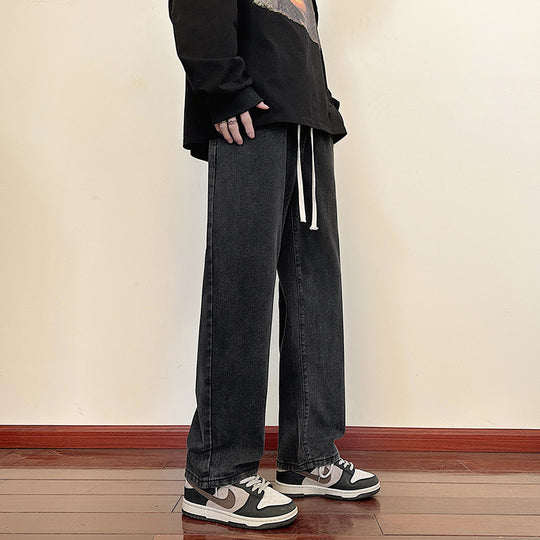 Herren weite Cargo-Jeans mit elastischem Bund und praktischen Taschen EB