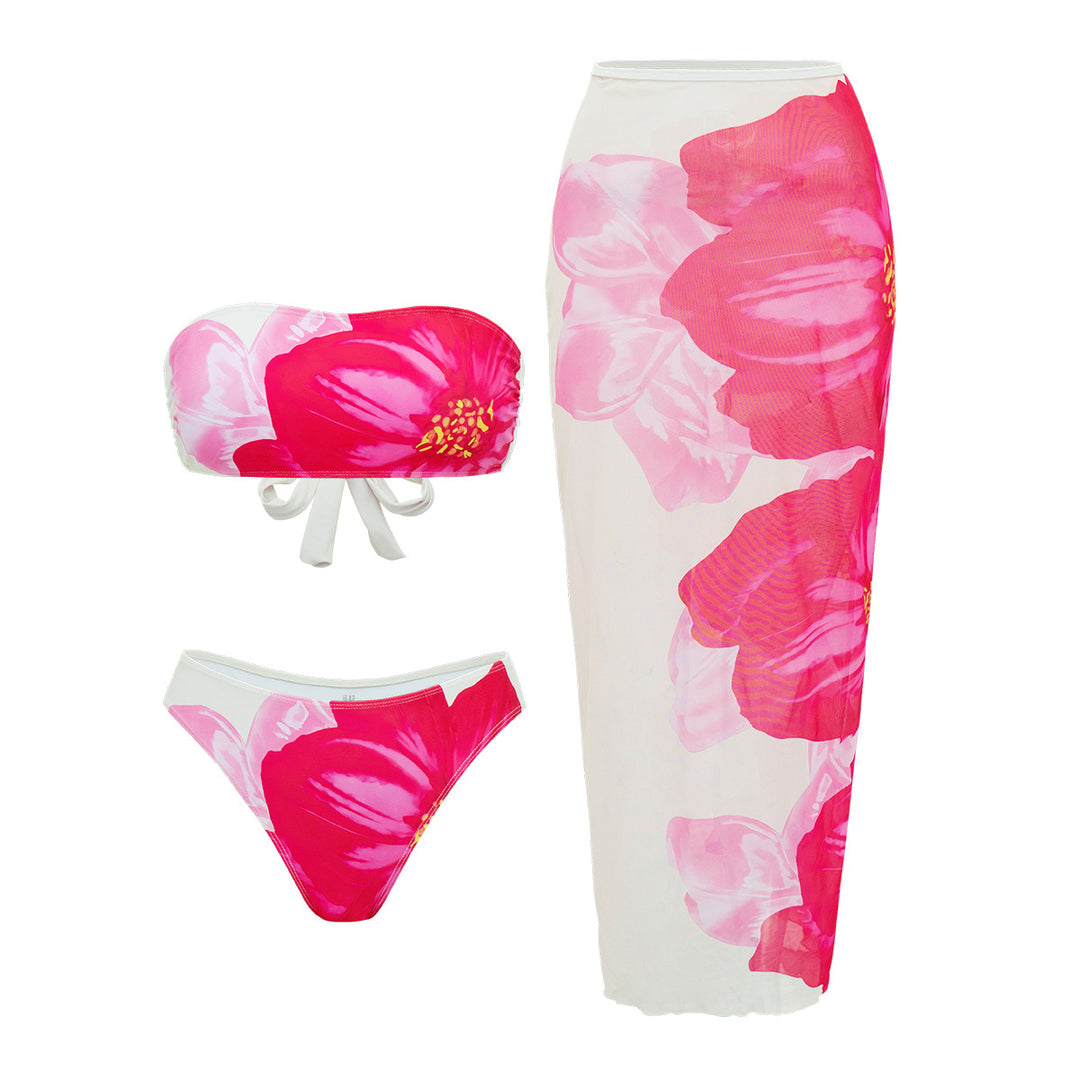 Damen Strand-Bikini-Set mit lässigem Maxi-Rock EB