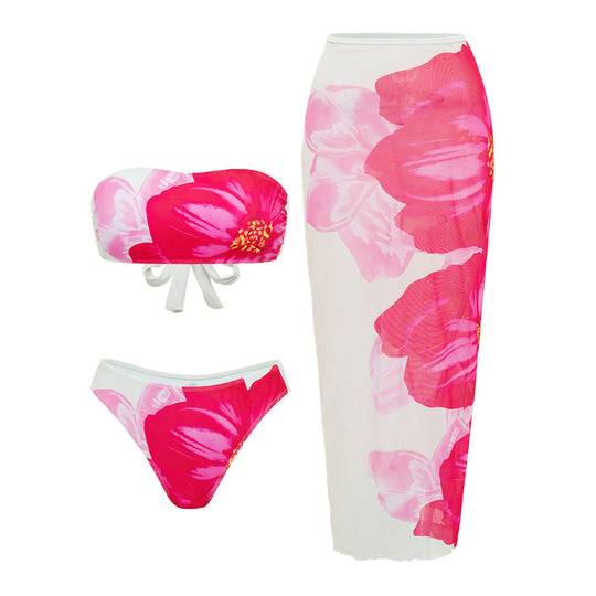 Damen Strand-Bikini-Set mit lässigem Maxi-Rock EB