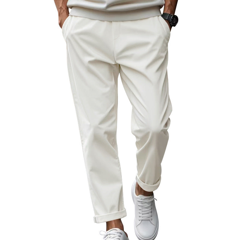 Herren elegante Chino-Hose mit bequemem Bund und modischem Schnitt EB