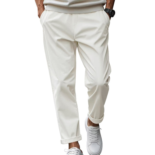 Herren elegante Chino-Hose mit bequemem Bund und modischem Schnitt EB