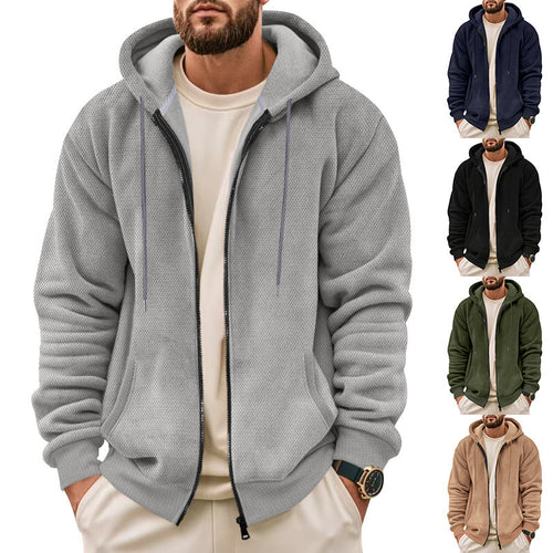 Herren sportliche Kapuzenjacke aus atmungsaktivem Material mit seitlichen Reißverschlusstaschen EB