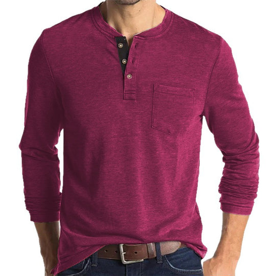 Herren langärmliges Henley-Shirt EB