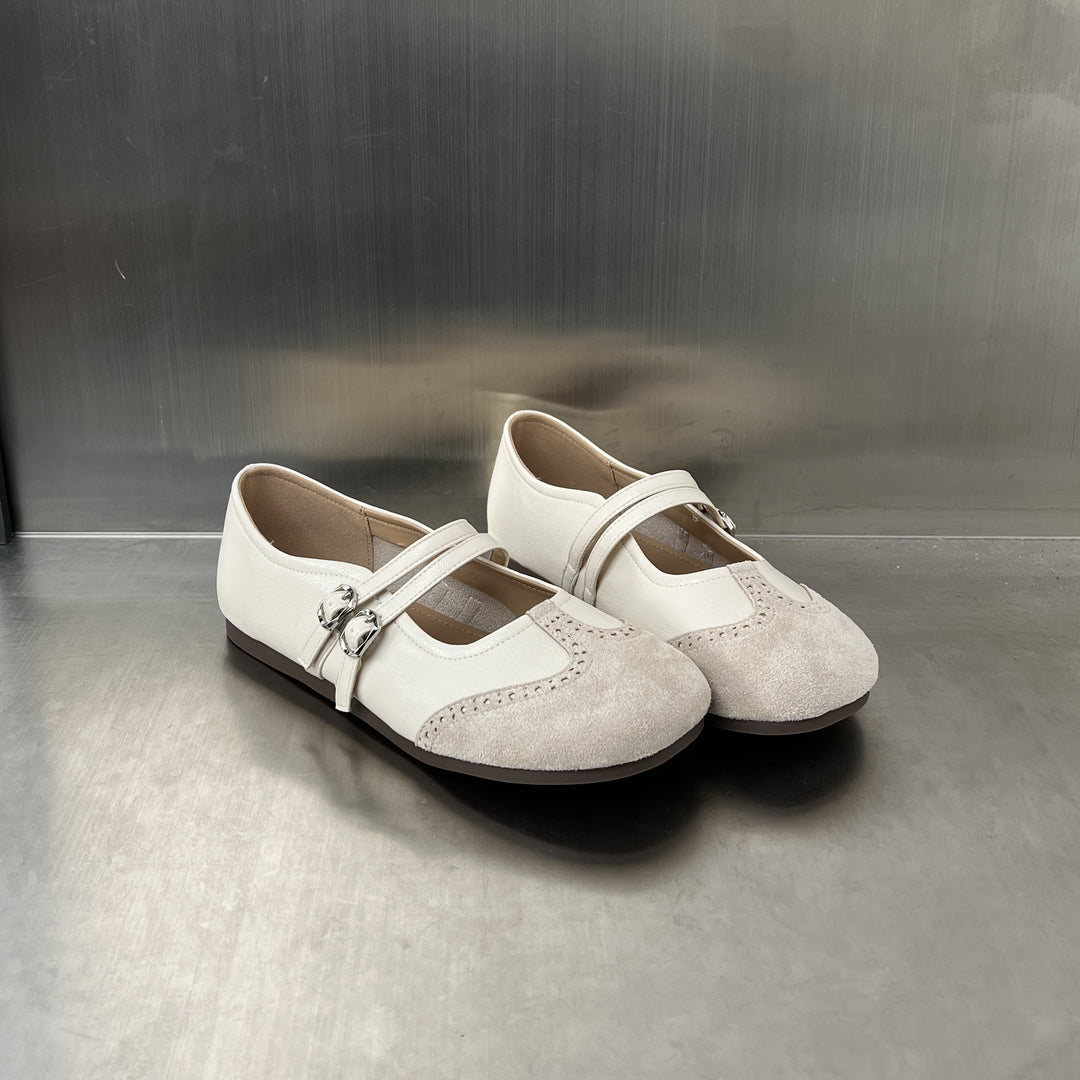 Damen elegante Ballerinas mit dekorativem Riemen und hochwertiger Verarbeitung EB