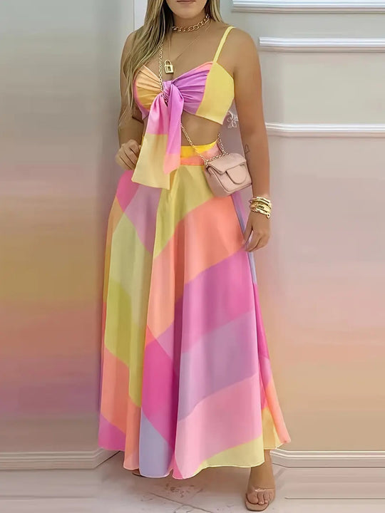 Damen Maxikleid mit raffiniertem Knotendesign EB