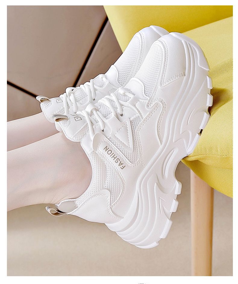 Damen modische Chunky Sneakers mit atmungsaktiver Mesh-Oberfläche und bequemem Fußbett EB