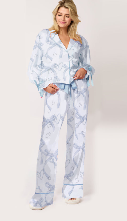 Damen Schlafanzug-Set mit niedlichen Schleifenmotiven EB