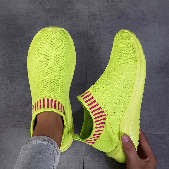 Damen Sportliche Slip-On Sneakers mit atmungsaktivem Strickoberteil EB 1774575816